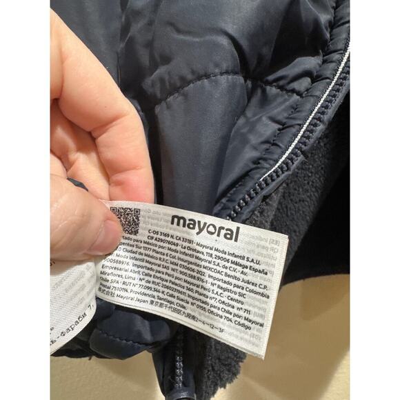 Mayoral Navy Reversible Coat Navy Blue size 5 - Picture 5 of 7